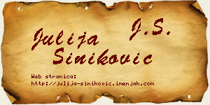 Julija Šiniković vizit kartica